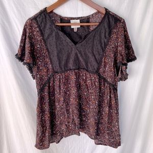 Flower Eyelet Lace Blouse